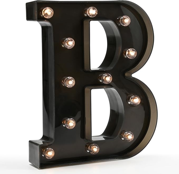 Light Up Black Alphabet Marquee Letters Sign LED Marquee Number Lights Sign by OYCBUZO