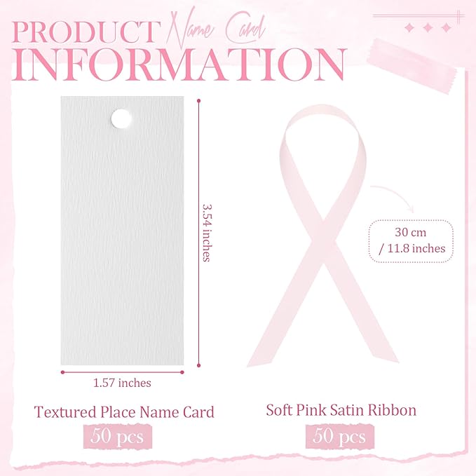50 Pcs Name Place Cards for Table Setting Blank Wedding Place Cards - Image 2
