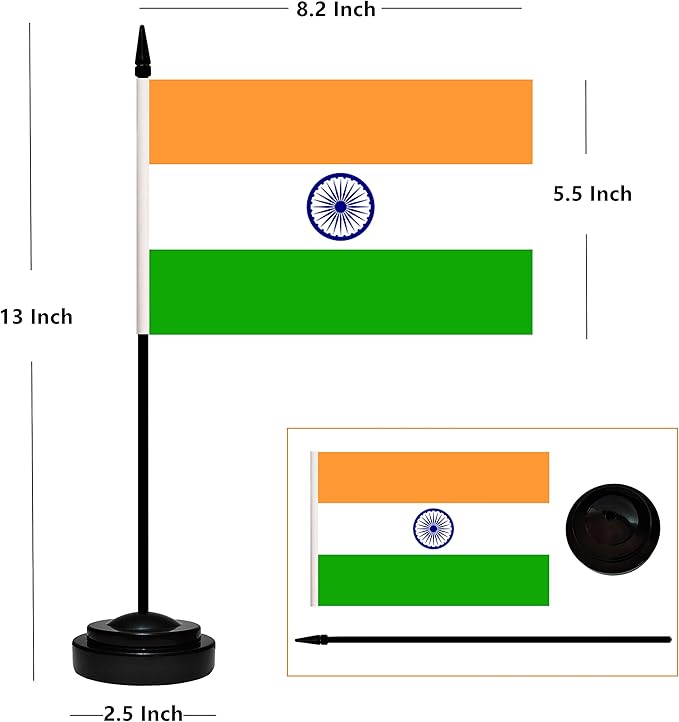 12 Pack India Desk Flags Set, Indian Small Mini Table Office Flags - Image 2