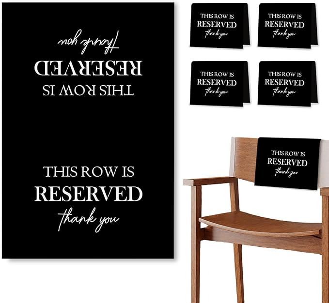 Reserved Seating Chair Signs, This Row Is Reserved Pew Cloths Seating by Unknown