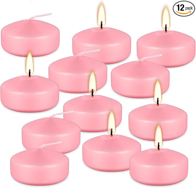 12 pcs 2-inch Floating Candles, smokeless and unscented, Burns continuously by CAKETYCG