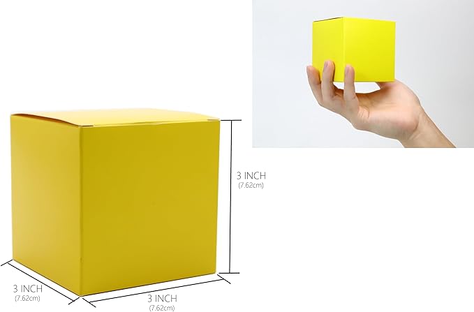 Oletx 25 Pcs Yellow Paper Gift Boxes, Small Candy Treat Boxes Bulk, Birthday - Image 2