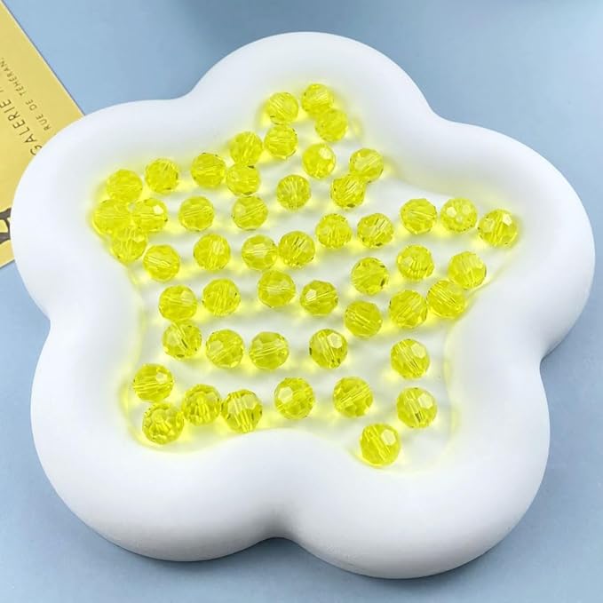 200 PCS 6mm Crystal Glass Beads Round Multiple Faceted Loose Spacer Glass Beads - Image 6