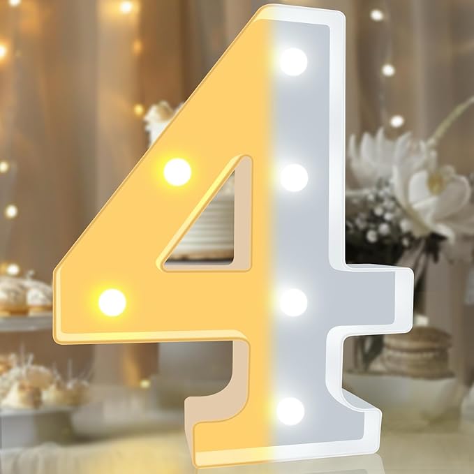 Pooqla LED Light Up Numbers, Warm White and Cool White Decorative Lighted - Image 7
