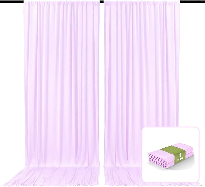 2 Panels Light Purple Backdrop Curtain, 10 x 7 Feet Background Curtains by Zankubom