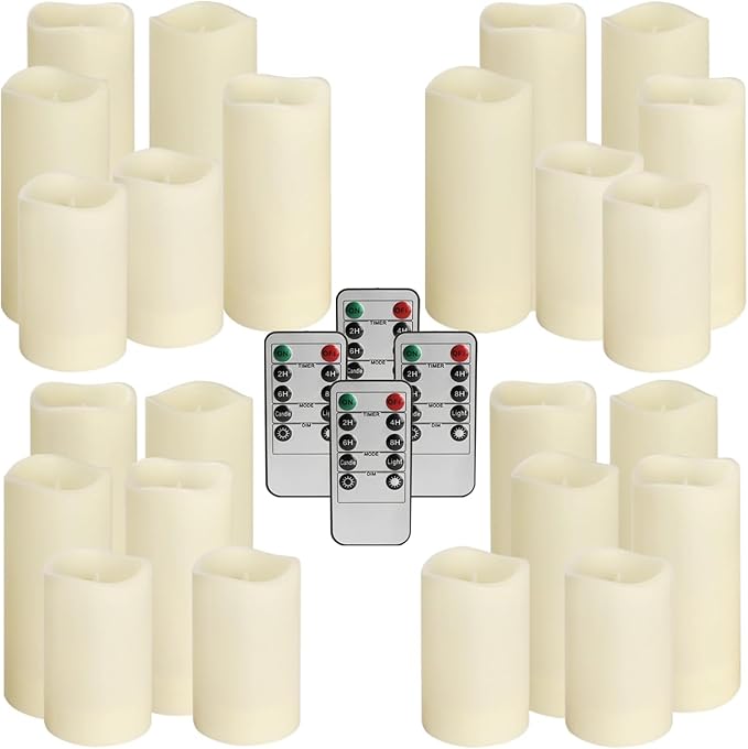 Set of 24 Waterproof Outdoor Flameless Candles, LED Candles - Image 4