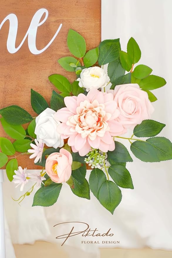 Wedding Decor Welcome Sign Flower Backdrop Garland - Image 8