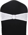 50 Pcs Chair Sashes Sequin Stretch Chair Bands Spandex Polyester Bows by LIZIMI