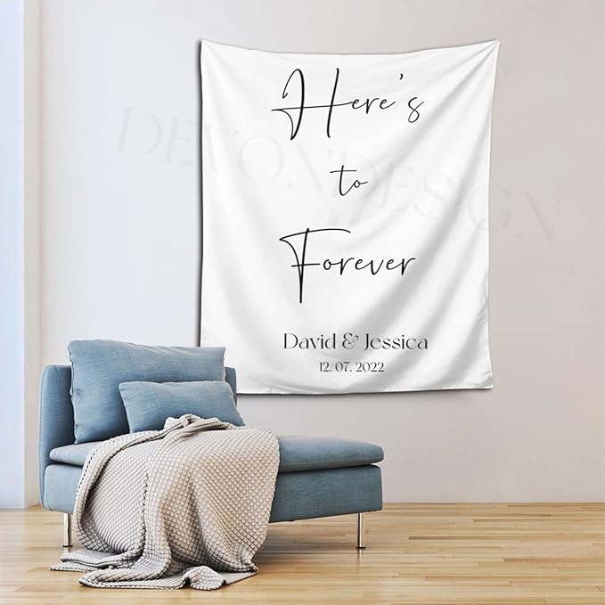 Here's to Forever Rustic Backdrop, Custom Tapestry - Image 7