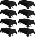 sancua 8 Pack Black Tablecloth 60 x 102 Inch, Rectangle Table Cloth by sancua