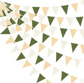 32Ft Sage Green Party Decorations Olive Green Tan Brown Cream Neutral Triangle by pinkblume