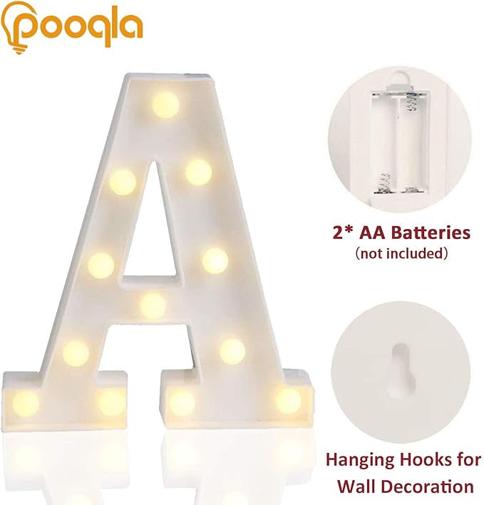 Pooqla LED Marquee Letter Lights Sign, Light Up Alphabet Letter - Image 2