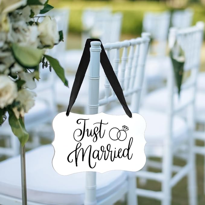 Acrylic Wedding Sign, Ring Bearer Sign, Just Married Decor, - Image 5
