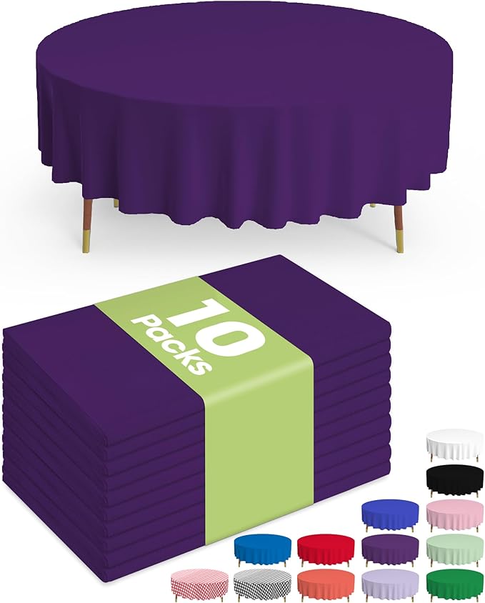 Pureegg Plastic Table Cloth Disposable 10 Pack, Halloween Party Decorations by Pureegg