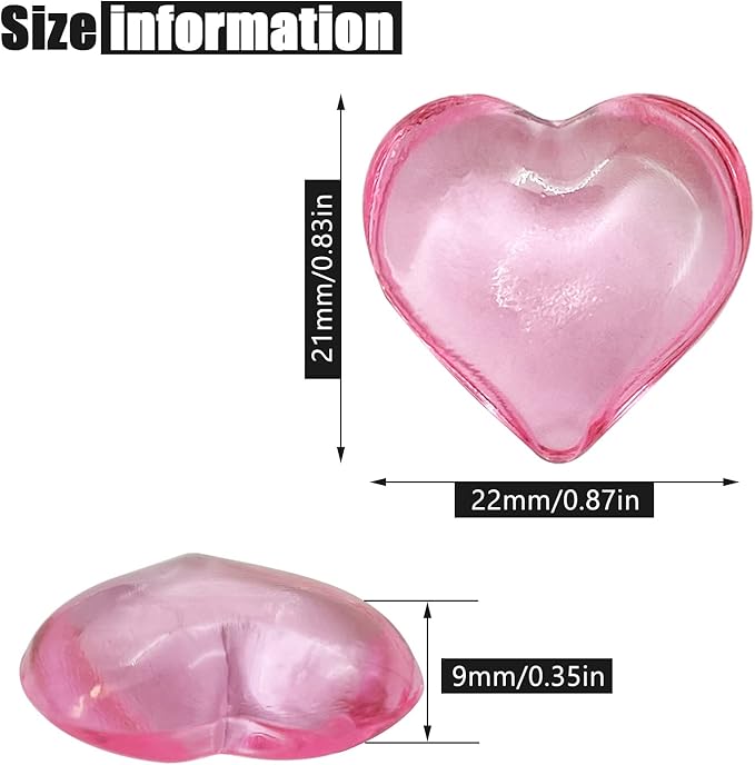 200pcs Pink Hearts Vase Filler Valentines Day Decorations, Acrylic Hearts - Image 4