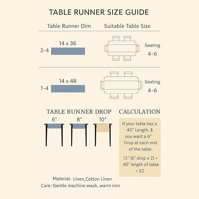 Cotton Linen Table Runner 36 Inches – Small Black Coffee Table Runner 14 x 36 - Image 7