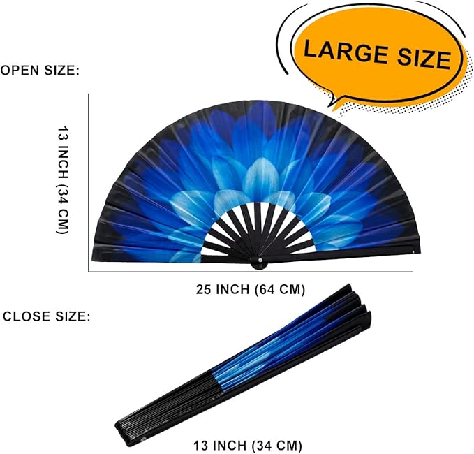 Amajiji Rave Folding Hand Fan Popping Fans - Image 6