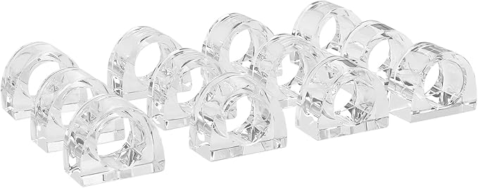 Crystal Napkin Rings, Elegant Dining Table Holders by Unknown