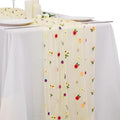 BINBE 1pcs Daisy Fall Table Runner Embroidery Gauze 10FT Florals Seasonal Tulle by BINBE