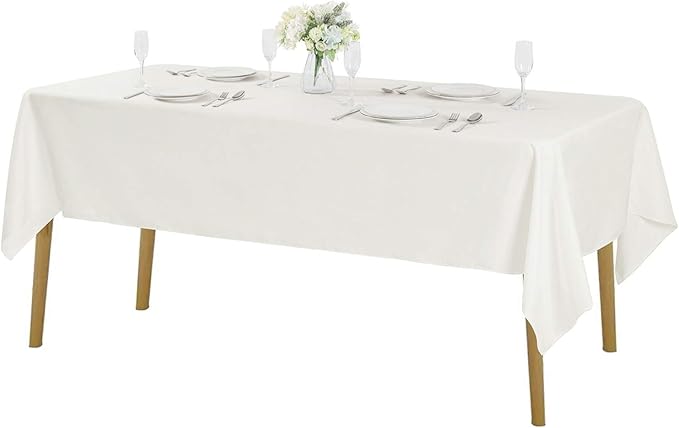 Rectangle Tablecloth 60x102 inch Washable Polyester Fabric Table Cloth by Cupuamon