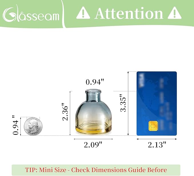 Glasseam Mini Bud Vases for Centerpieces: Clear Small Flower Vase Set of 20 - Image 2