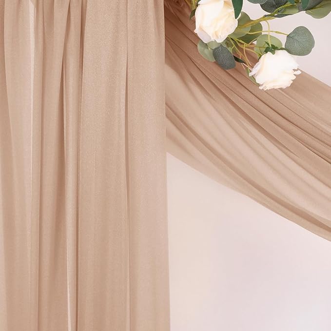 MLMC Nude Wedding Arch Draping Fabric 4 Panels 29" x 20 FT Extra Long Gauze - Image 7