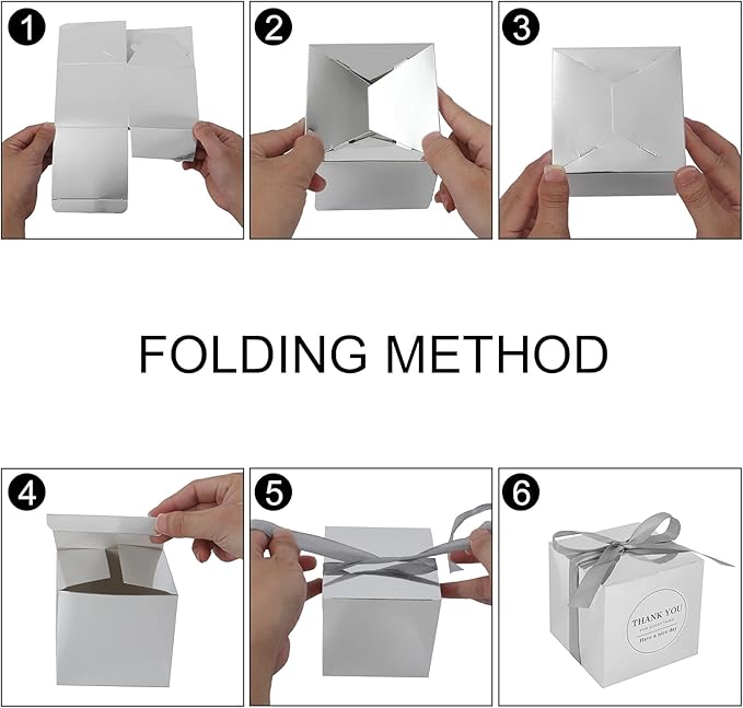 COTOPHER Small Gift Boxes 60 Pack 4x4x4 inches Silver Gift Boxes - Image 6