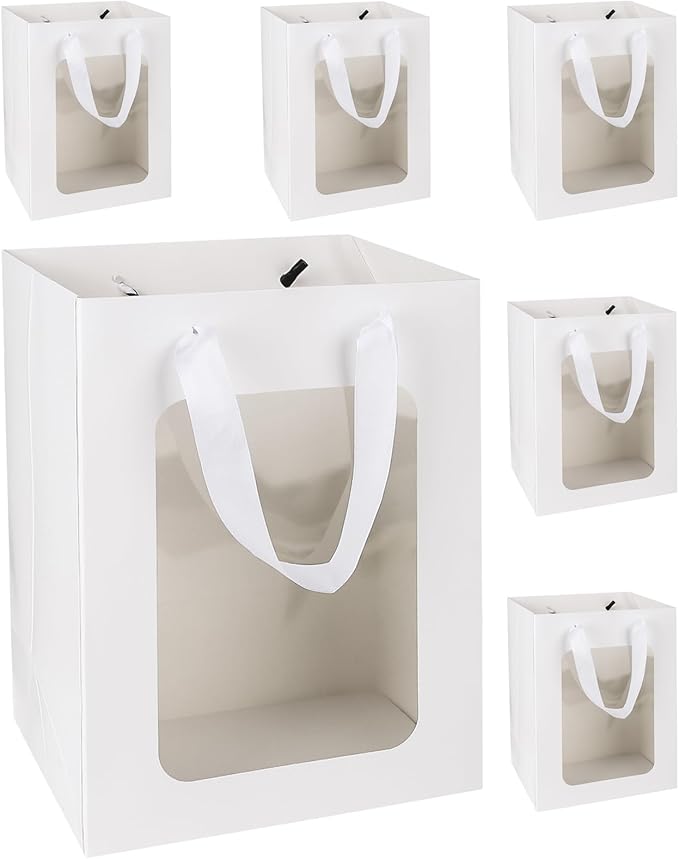 MOXARYSU 6 Pcs White Gift Bags by MOXARYSU