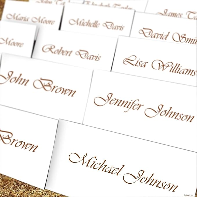 Hamilco Blank Tent Name Place Table Cards 3 1/2" x 2" Folded Card Stock - Image 3