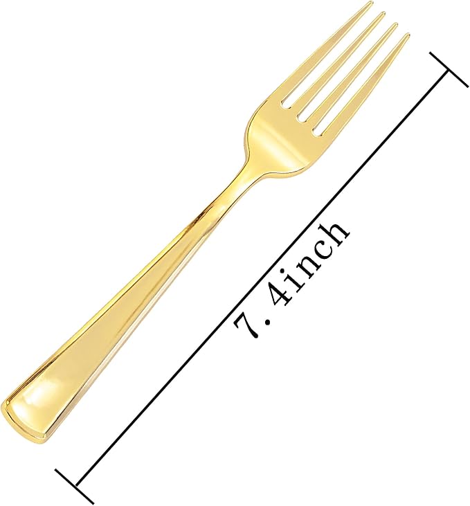 bUCLA 600PCS Gold Plastic Forks - Image 6