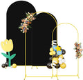 Wedding Arch Backdrop Stand and Cover Set of 2 6FT 7.2FT Black Spandex Fitted by OMKSIH