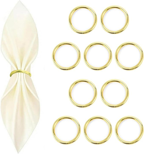 10 Pcs Gold Napkin Rings by Unknown