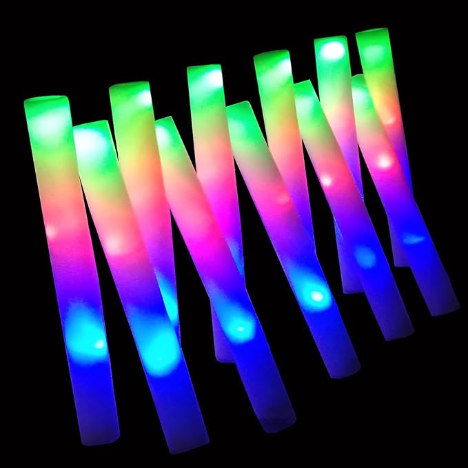Foam Glow Sticks Bulk 160 PCS, 3 Modes Flashing LED Light Sticks Glow in The by Bylaotrs