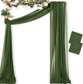 MLMC Olive Green Wedding Arch Draping Fabric 2 Panels 29" x 20 FT Extra Long by MLMC