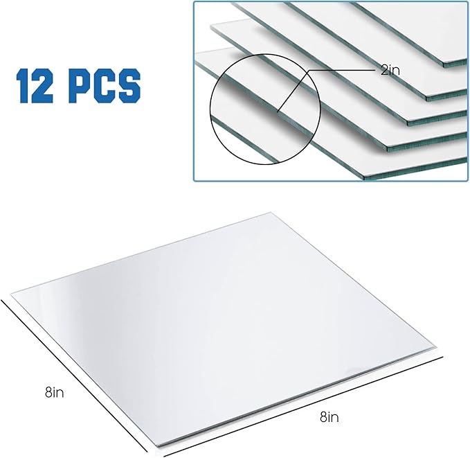 VASUHOME 8" Square Mirrors Candle Plate - Image 7