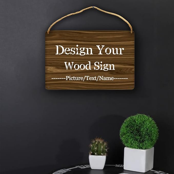 Personalized Wood Board Hanging Door Sign, Custom Welcome Sign Add Your Design - Image 5