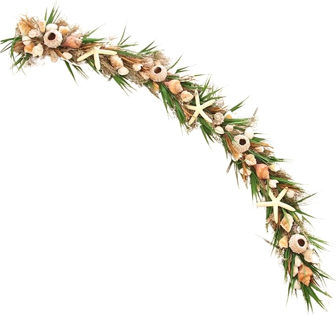 HOLIDAY TREE 5' Shell Arrangement Green Garland by HolidayTree