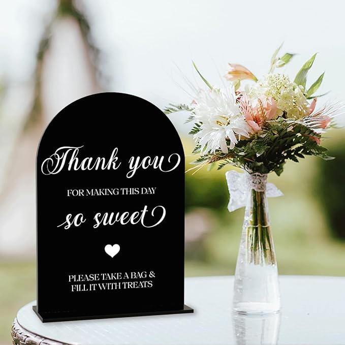 Black Candy Bar Sign, Dessert Table Sign, Wedding Engagement Bridal Shower - Image 4