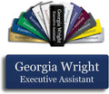 Custom Engraved Name Tag 1" x 3" Personalized Badge Magnetic or Pin Backing by GemAwards