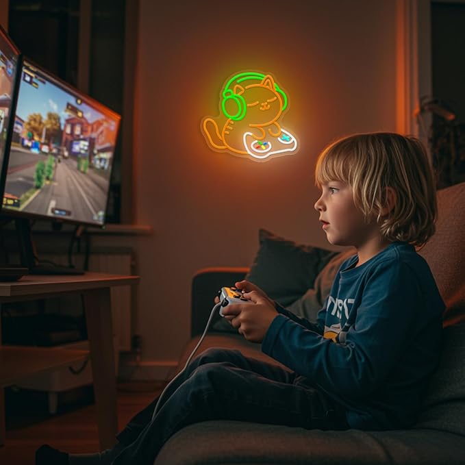 Cat Gamer Neon Sign, Cat with Headphones Led Sign, Neon Signs - Image 5