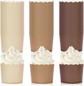 Whaline 120Pcs Brown Paper Baking Cups Scalloped Edge Cupcake Wrappers Gradient by Whaline