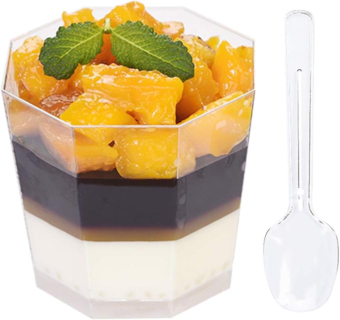 Foraineam 100 Pack 5.4 oz. Clear Plastic Dessert Cups by Foraineam