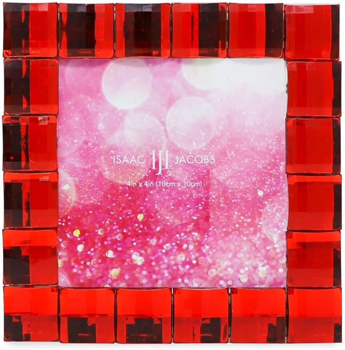 Isaac Jacobs Decorative Sparkling Red Jewel Picture Frame, Photo Display & Home - Image 2