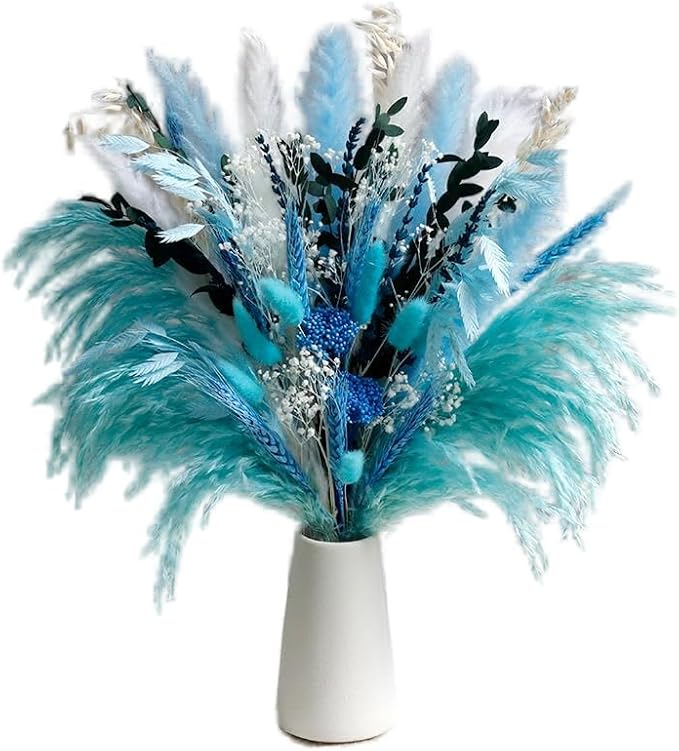 Blue Dried Flowers Bouquet - Image 4
