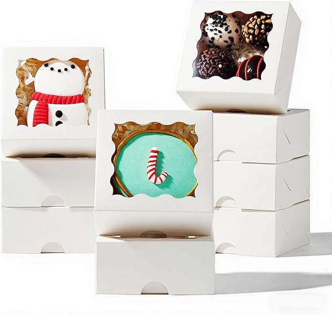 RomanticBaking 3.2" x 3.2" x 1.5" 100PCS Cookies, Chocolate Truffle, Mini by RoanticBaking