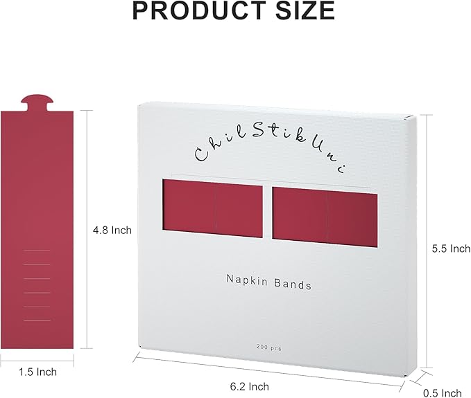 Polymer Material Reusable Napkin Band, Glue-Free Tear-Proof Water Resistant - Image 7
