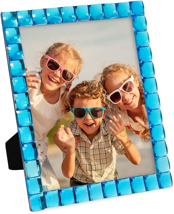 Isaac Jacobs Decorative Sparkling Turquoise Jewel Picture Frame, Photo Display - Image 5