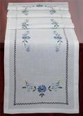 Creative Linens Hemstitch Embroidered Daisy Flower Table Runner 15x70 Dresser by Creative+Linens