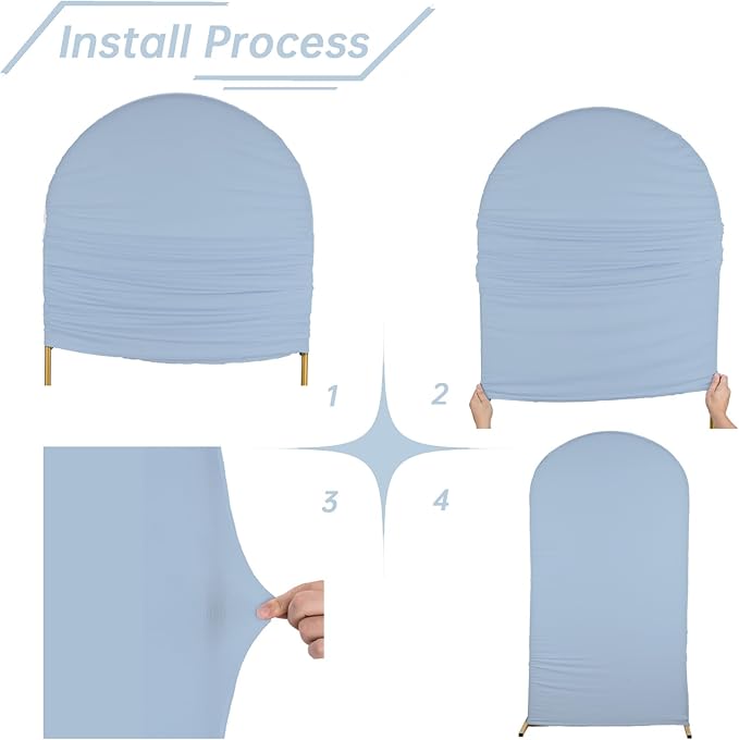 bricia Wedding Arch Backdrop Stand Cover, 7.2FT Double Sided Stretchy Arch - Image 3