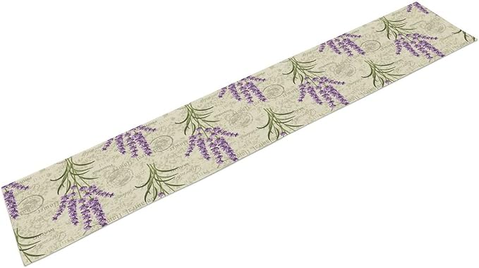 Floral Lavender Table Runner, Vintage Rustic Country Romantic Purple Flower - Image 8